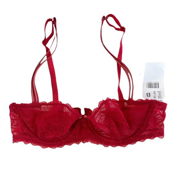 Chantelle Merci Demi Underwire Bra Style 1745 Size 32B Ruby Red - Picture 4 of 15
